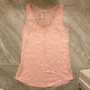 Sequined laced tank